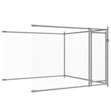 Hondenhok met deuren 12x2x1,5 m gegalvaniseerd staal grijs - AllerleiShop