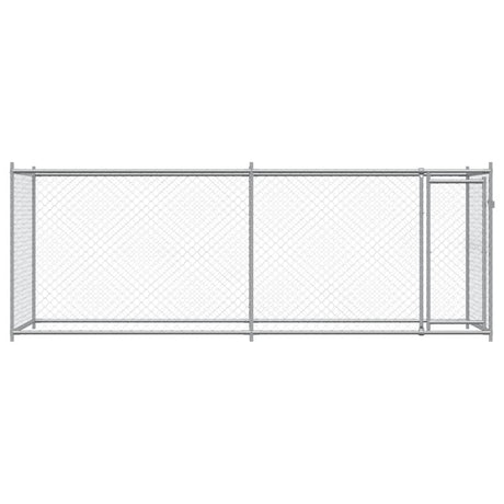 Hondenhok met deur 4x2x1,5 m gegalvaniseerd staal grijs - AllerleiShop