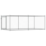 Hondenhok met deur 4x2x1,5 m gegalvaniseerd staal grijs - AllerleiShop