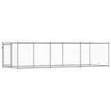 Hondenhok met deur 6x2x1,5 m gegalvaniseerd staal grijs - AllerleiShop