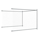 Hondenhok met deur 6x2x1,5 m gegalvaniseerd staal grijs - AllerleiShop