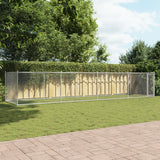 Hondenhok met deur 8x2x1,5 m gegalvaniseerd staal grijs - AllerleiShop