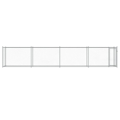 Hondenhok met deur 8x2x1,5 m gegalvaniseerd staal grijs - AllerleiShop