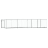 Hondenhok met deur 8x2x1,5 m gegalvaniseerd staal grijs - AllerleiShop