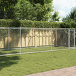 Hondenhok met deur 8x2x1,5 m gegalvaniseerd staal grijs - AllerleiShop