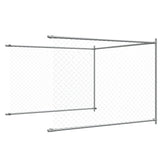 Hondenhok met deur 10x2x1,5 m gegalvaniseerd staal grijs - AllerleiShop