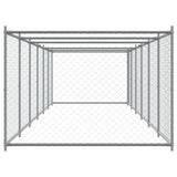 Hondenhok met deur 12x2x1,5 m gegalvaniseerd staal grijs - AllerleiShop