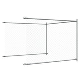 Hondenhok met deur 12x2x1,5 m gegalvaniseerd staal grijs - AllerleiShop