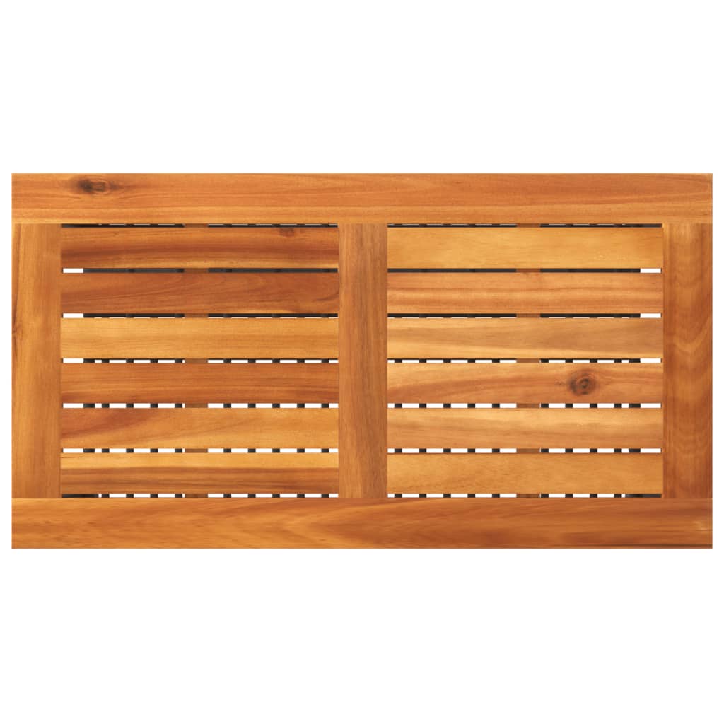 Tuintafel 70x38x42 cm poly rattan en acaciahout zwart - AllerleiShop