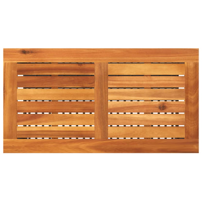 Tuintafel 70x38x42 cm poly rattan en acaciahout zwart - AllerleiShop