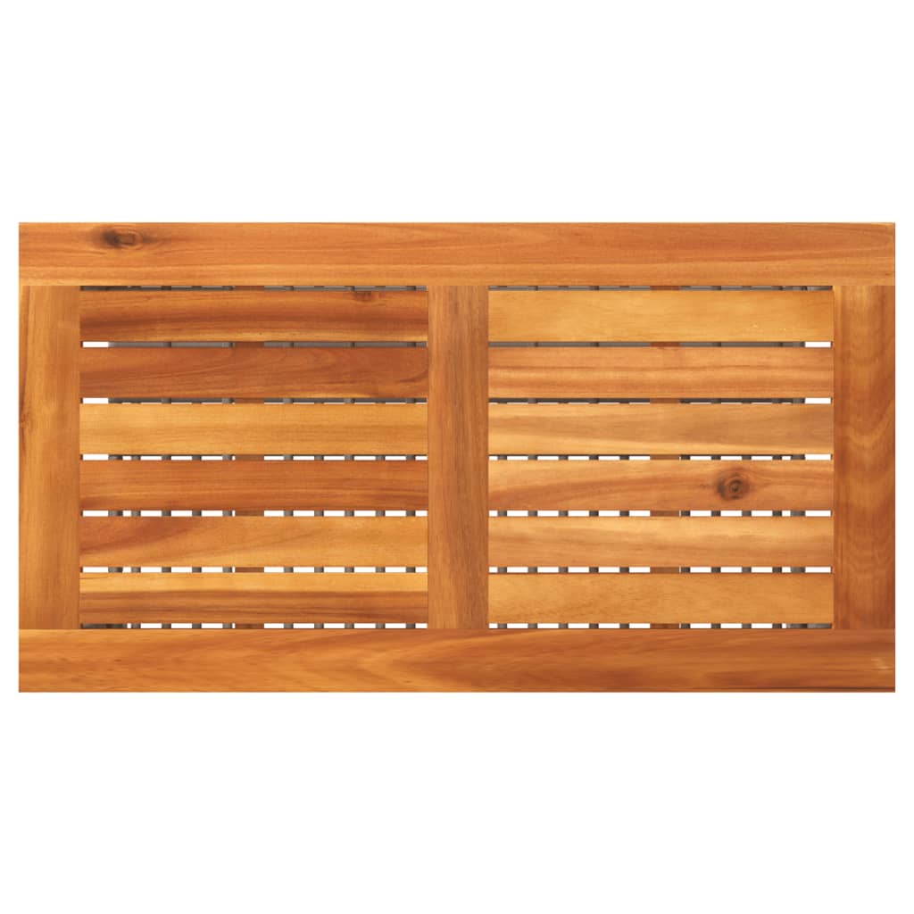 Tuintafel 70x38x42 cm poly rattan en acaciahout grijs - AllerleiShop