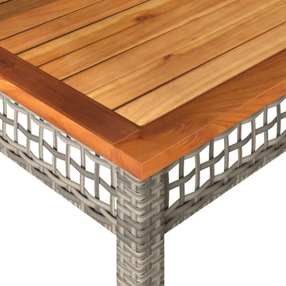 Tuintafel 80x80x75 cm poly rattan en acaciahout grijs - AllerleiShop