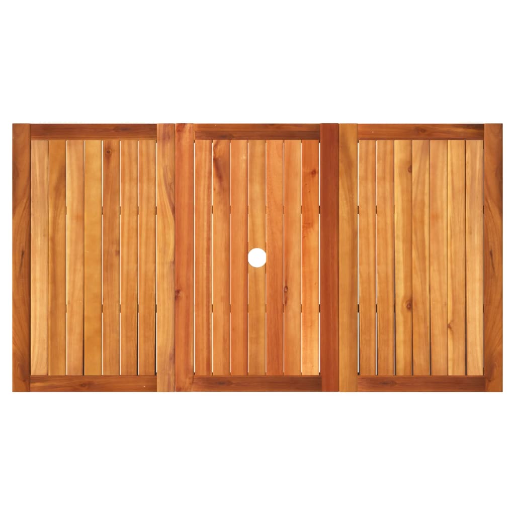 Tuintafel 140x80x75 cm poly rattan en acaciahout zwart - AllerleiShop