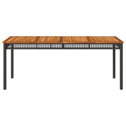 Tuintafel 180x90x75 cm poly rattan en acaciahout zwart - AllerleiShop