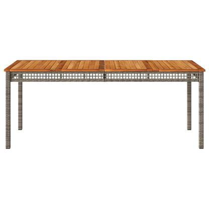 Tuintafel 180x90x75 cm poly rattan en acaciahout grijs - AllerleiShop