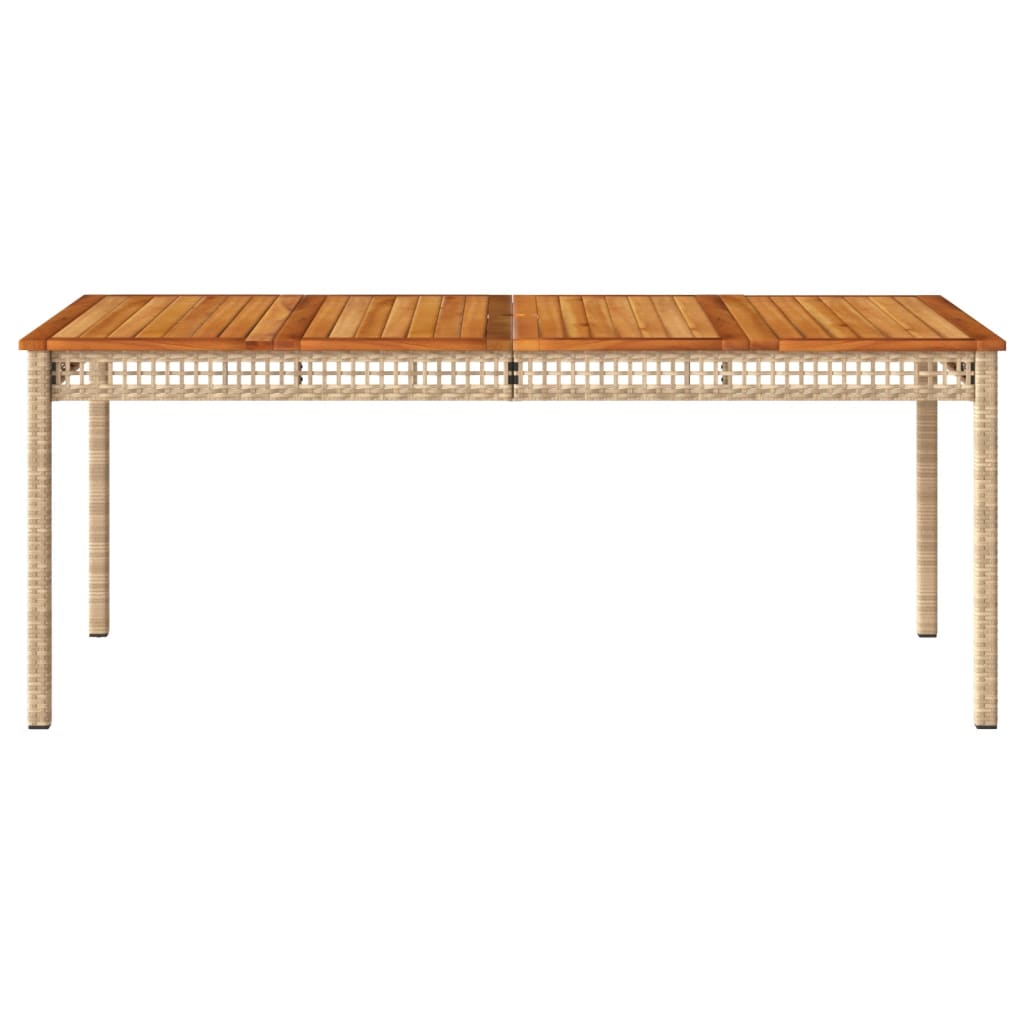 Tuintafel 180x90x75 cm poly rattan en acaciahout beige - AllerleiShop