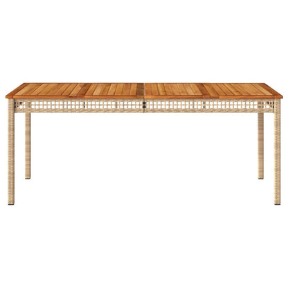 Tuintafel 180x90x75 cm poly rattan en acaciahout beige - AllerleiShop