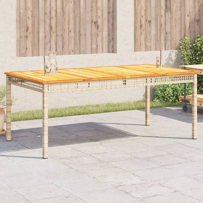 Tuintafel 180x90x75 cm poly rattan en acaciahout beige - AllerleiShop