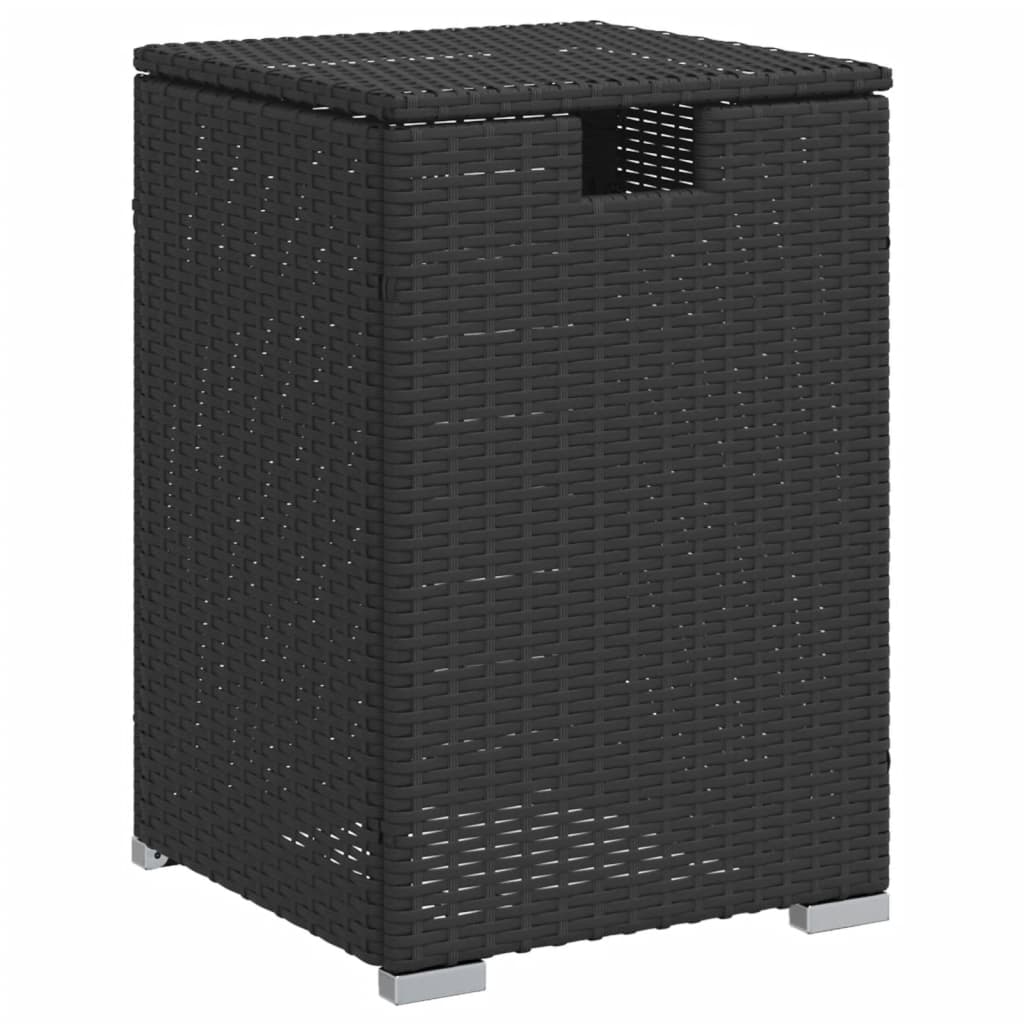 Afdekkast voor propaangasfles 40x40x60 cm Poly Rattan zwart - AllerleiShop