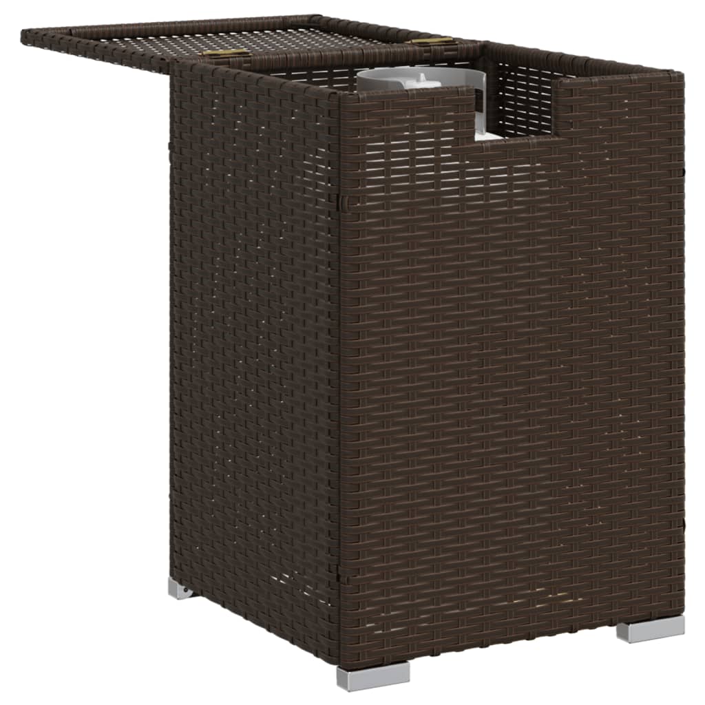 Afdekkast voor propaangasfles 40x40x60 cm Poly Rattan bruin - AllerleiShop