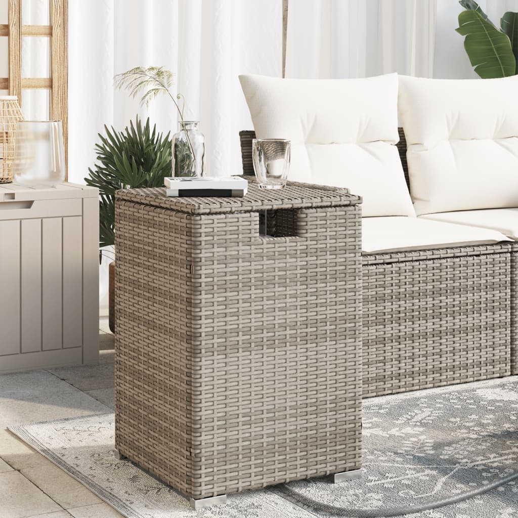 Afdekkast voor propaangasfles 40x40x60 cm Poly Rattan grijs - AllerleiShop