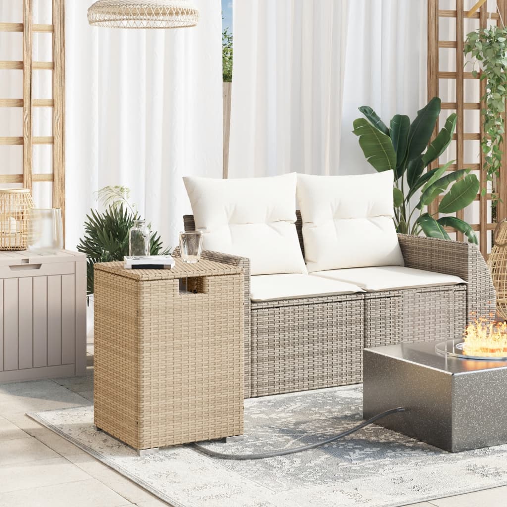 Afdekkast voor propaangasfles 40x40x60 cm Poly Rattan beige - AllerleiShop