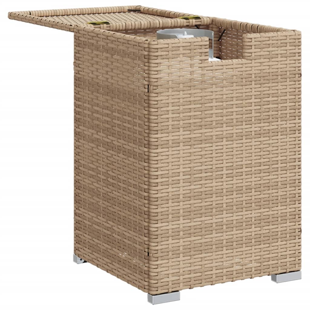 Afdekkast voor propaangasfles 40x40x60 cm Poly Rattan beige - AllerleiShop