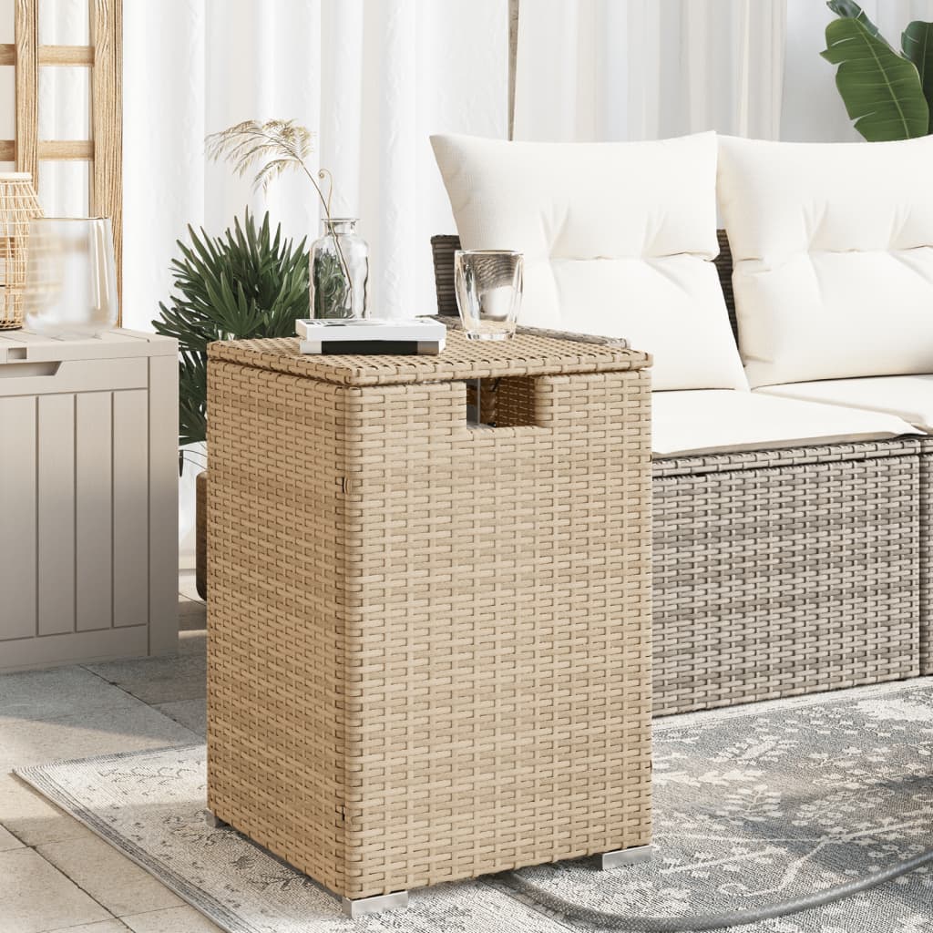 Afdekkast voor propaangasfles 40x40x60 cm Poly Rattan beige - AllerleiShop