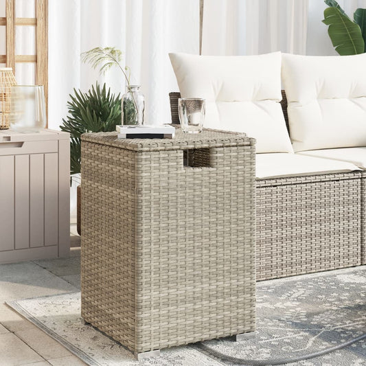 Afdekkast propaangasfles 40x40x60 cm Poly Rattan lichtgrijs - AllerleiShop