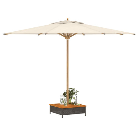 Parasolvoetbedekking 70x70x25 cm poly rattan acaciahout zwart - AllerleiShop