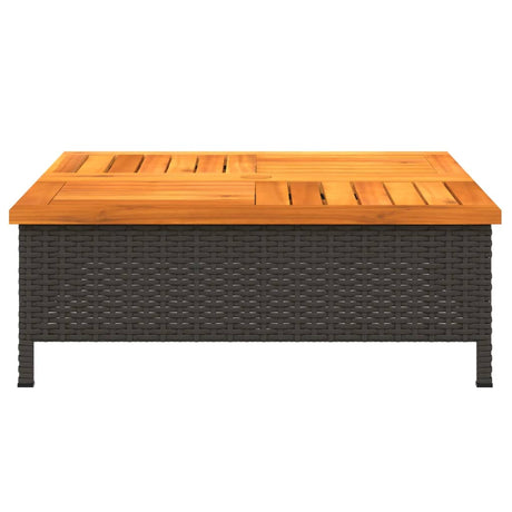 Parasolvoetbedekking 70x70x25 cm poly rattan acaciahout zwart - AllerleiShop