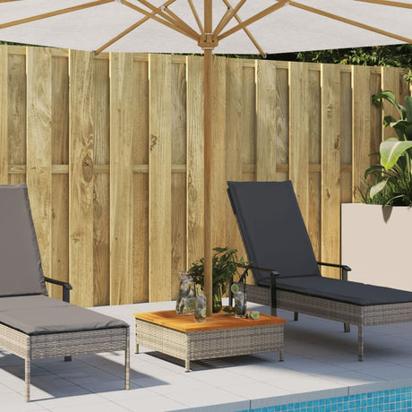 Parasolvoetbedekking 70x70x25 cm poly rattan acaciahout grijs - AllerleiShop