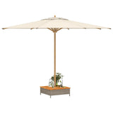 Parasolvoetbedekking 70x70x25 cm poly rattan acaciahout grijs - AllerleiShop