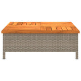 Parasolvoetbedekking 70x70x25 cm poly rattan acaciahout grijs - AllerleiShop