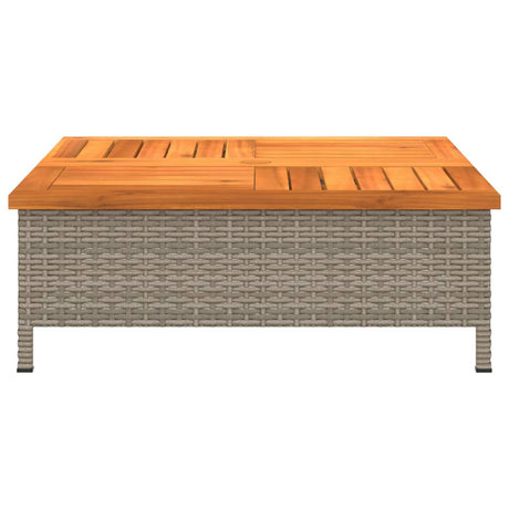 Parasolvoetbedekking 70x70x25 cm poly rattan acaciahout grijs - AllerleiShop