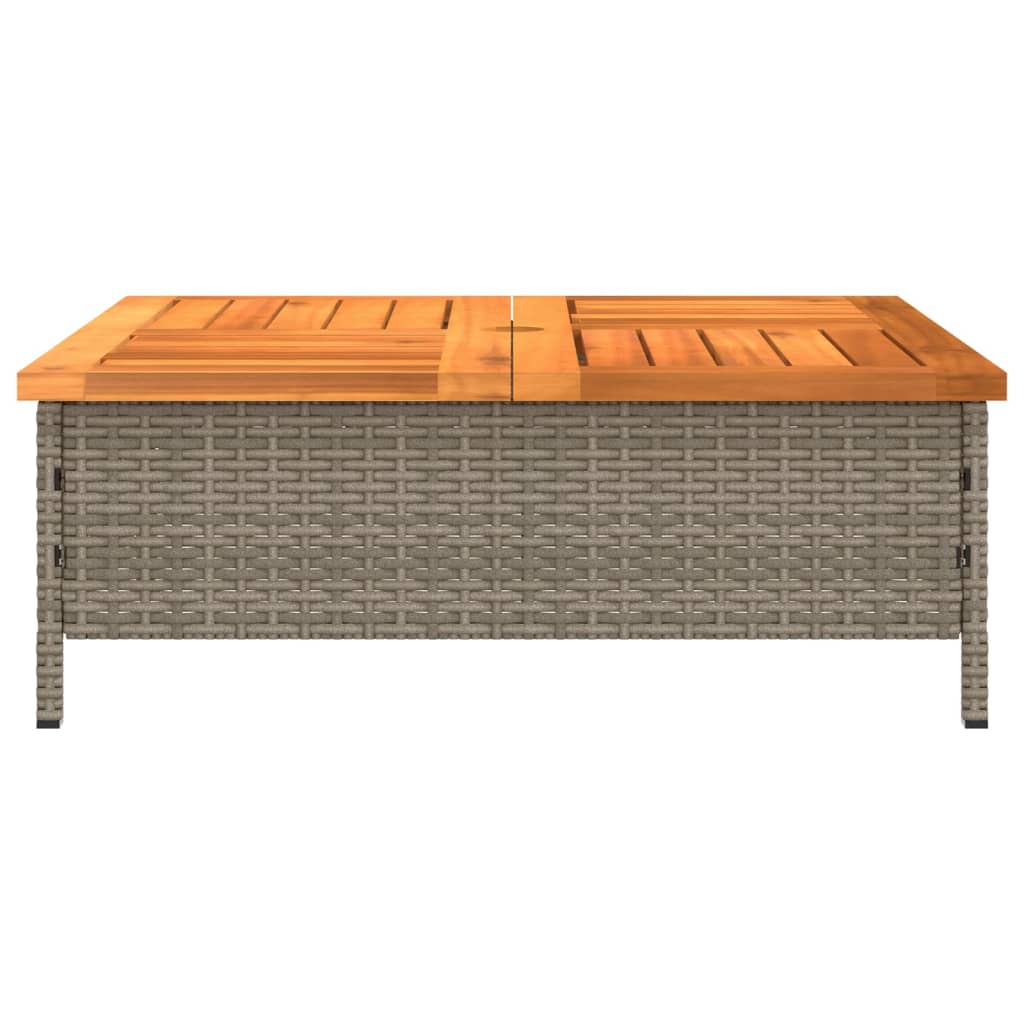 Parasolvoetbedekking 70x70x25 cm poly rattan acaciahout grijs - AllerleiShop