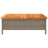 Parasolvoetbedekking 70x70x25 cm poly rattan acaciahout grijs - AllerleiShop