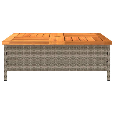 Parasolvoetbedekking 70x70x25 cm poly rattan acaciahout grijs - AllerleiShop