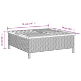 Parasolvoetbedekking 70x70x25 cm poly rattan acaciahout grijs - AllerleiShop