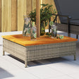 Parasolvoetbedekking 70x70x25 cm poly rattan acaciahout grijs - AllerleiShop