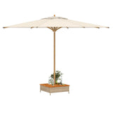 Parasolvoetbedekking 70x70x25 cm poly rattan acaciahout beige - AllerleiShop
