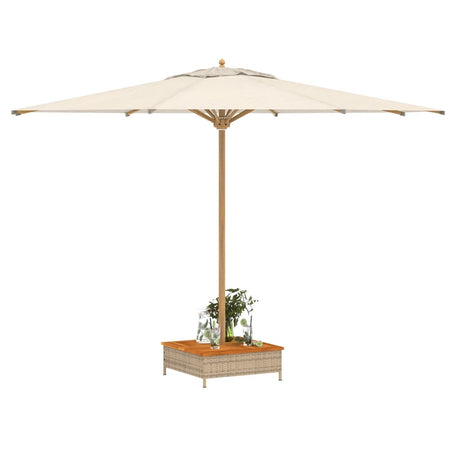 Parasolvoetbedekking 70x70x25 cm poly rattan acaciahout beige - AllerleiShop