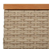 Parasolvoetbedekking 70x70x25 cm poly rattan acaciahout beige - AllerleiShop