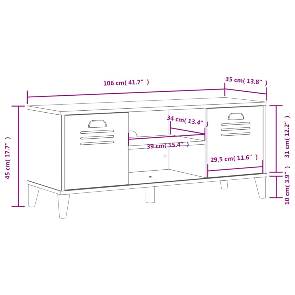 Schoenenbank VIKEN 106x35x45 cm bewerkt hout wit - AllerleiShop