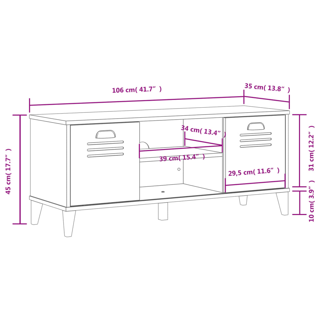 Schoenenbank VIKEN 106x35x45 cm bewerkt hout zwart - AllerleiShop