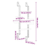 Kattenmeubel wandgemonteerd met krabpaal 180 cm lichtgrijs