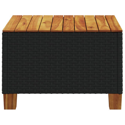 Tuintafel 55x55x36 cm poly rattan en acaciahout zwart - AllerleiShop