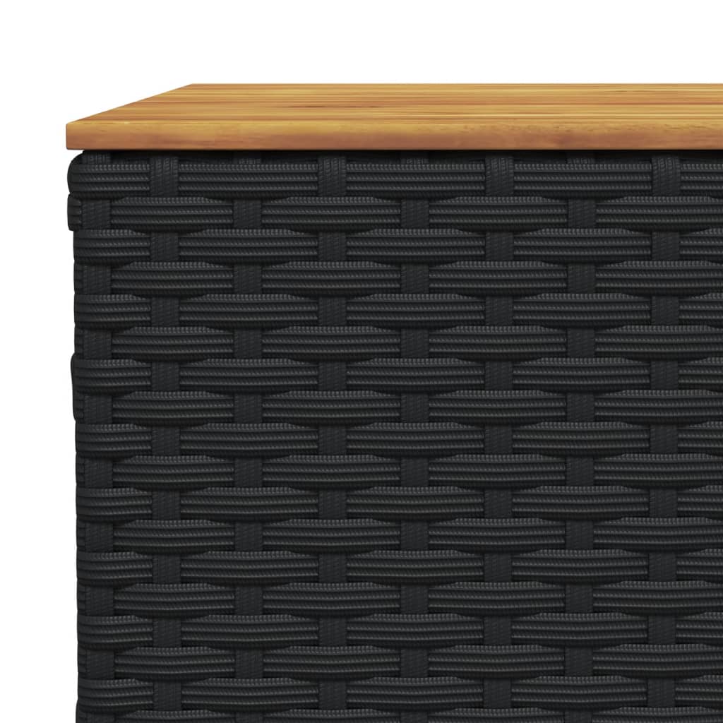 Tuintafel 55x55x36 cm poly rattan en acaciahout zwart - AllerleiShop