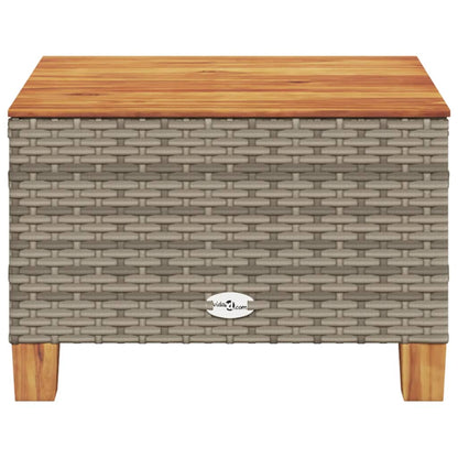 Tuintafel 55x55x36 cm poly rattan en acaciahout grijs - AllerleiShop