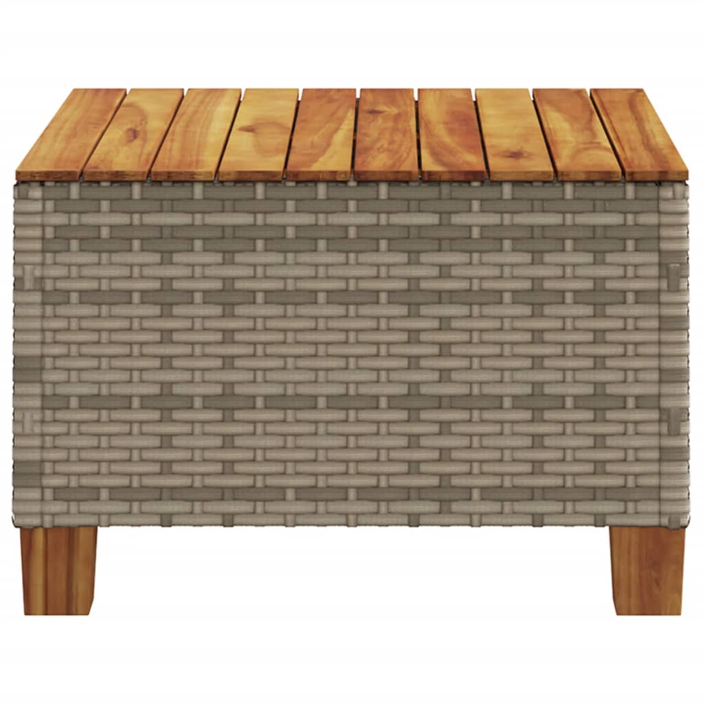 Tuintafel 55x55x36 cm poly rattan en acaciahout grijs - AllerleiShop